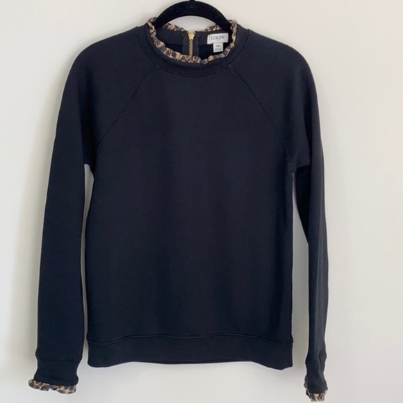 J. Crew Leopard Trim Sweatshirt - Picture 4 of 8